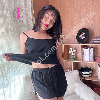 Camisole shorts pajamas set (Silk Fabric) 吊帶背心短褲睡衣套裝 (仿真絲) FLP000011