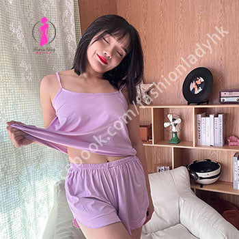 Camisole shorts pajamas set (Silk Fabric) 吊帶背心短褲睡衣套裝 (仿真絲) FLP000011
